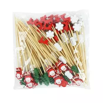 Рождественские бамбуковые шпажки 50 шт
