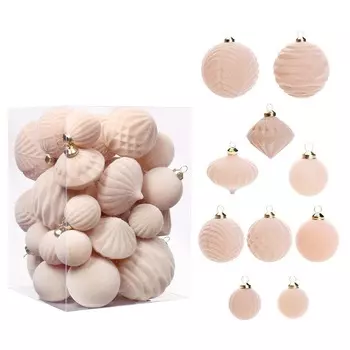 Рождественские бархатные шары 35 шт.