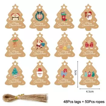 Рождественские бирки из крафт-бумаги ZQNYCY