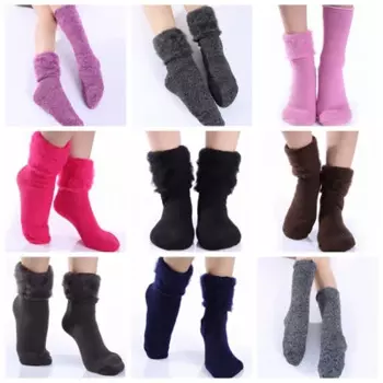 Рождественские флисовые зимние теплые носки разных цветов 19 пар/партия #3931