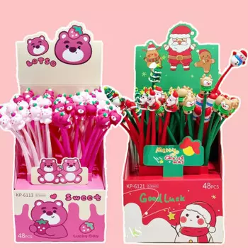 Рождественские гелевые ручки Disney Lotso, 48 шт., силиконовая Шариковая ручка для письма для студентов, офисные подписи, нейтральная ручка, школьные принадлежности, канцелярские принадлежности