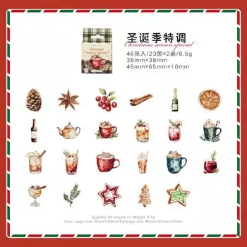 Рождественские наклейки для бутылок Gimue