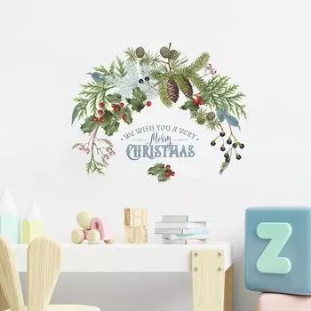 Рождественские наклейки на стену HonC