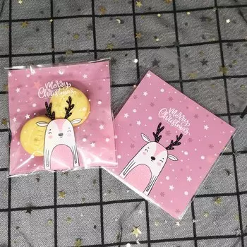 Рождественские пакеты SJMANDUN пластиковые 10x10 50/100 шт