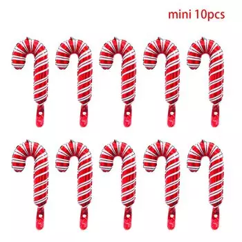 Рождественская вечеринка Конфета Трость Фольгированные шары Санта-Клаус Костыль Красный Зеленый Сладкие конфеты Воздушный шар Новогодние подарки для вечеринки Рождественский домашний декор