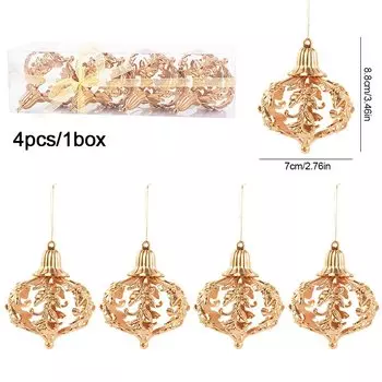 Рождественские шары ZQNYCY, золотые звезды, набор из 4/8 штук