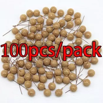 Рождественские украшения из пены RIBBON HOUSE, золотые ягоды, 6 см, 100 шт