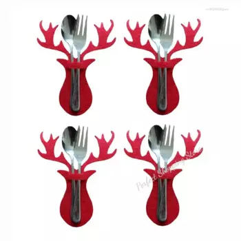 Рождественский держатель для ножей и вилок, 4 шт.