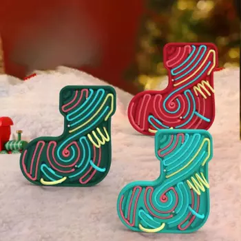 Рождественский дизайн носков, игрушки для снятия стресса, силиконовая доска для сенсорной активности пищевого класса, развивающая креативная скручивающаяся снимающая стресс доска