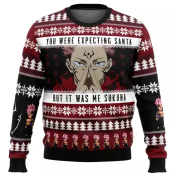 Рождественский ююютсу Kaisen Sukuna, Уродливый Рождественский свитер, Подарочный пуловер с Санта-Клаусом, Мужская 3D Толстовка и топ на осень и зиму