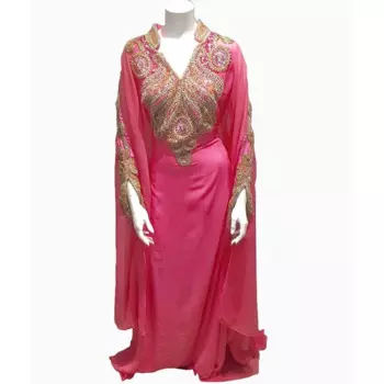 Розовая африканская Марокканская Дубай длинная рубашка Farasha женское платье