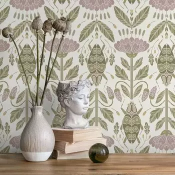 Розовые бумажные обои Pixel&Wall 50*300 см