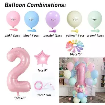 Розовые фольгированные шары с цифрами Globos для детского праздника