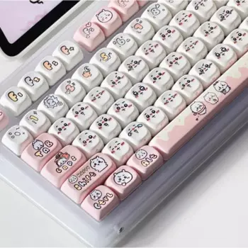 Розовые колпачки для клавиш, милые персонализированные колпачки для клавиш с персонализированными клавишами аниме MOA Profile 131 для MX перекрестный переключатель, игровая механическая клавиатура в подарок