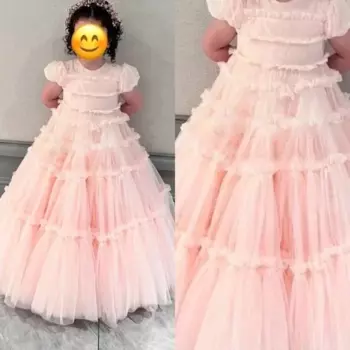 Розовые платья для девочек с цветочным принтом, пышное Тюлевое платье для девочек на первый день рождения, свадебное платье, детская одежда, пышное платье-пачка