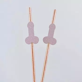 Розовые золотые бумажные трубочки для свадьбы