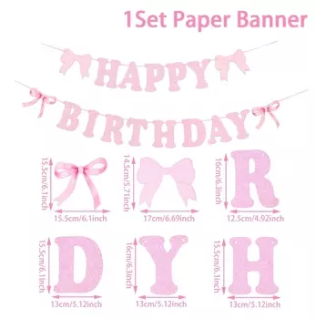 Wayfun розовый черный бант флаг на день рождения