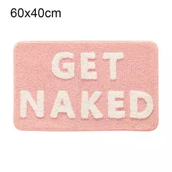 Розовый и белый коврик для ванной