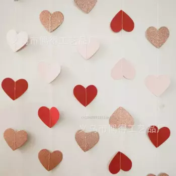 Розовый золотой бумажный баннер сердце MOONBIFFY