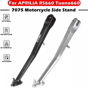 RS660 7075 Aluminum alloy Motorcycle Side Stand Foot Side Plate Kickstand Extension Pad Enlarger For Aprilia Tuono660 2021-2024