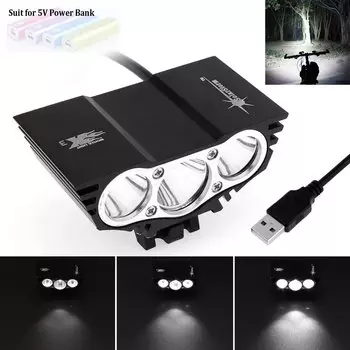 RTNLIT Фонарь для велосипеда 4 режима черный