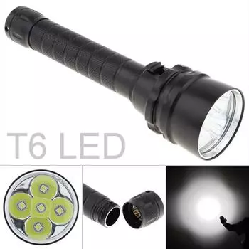 RTNLIT Профессиональный водонепроницаемый дайвинг фонарик 7500 люмен черный