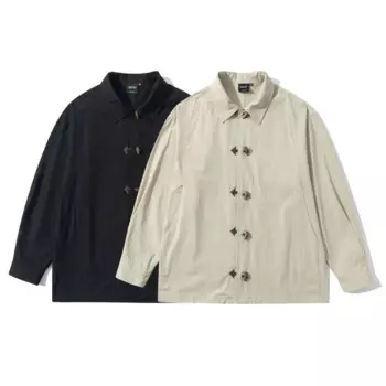 Рубашка Cityboy Amikaki мужская хлопковая, винтажная уличная одежда в японском стиле, свободная повседневная Студенческая модная сорочка-карго оверсайз с длинным рукавом