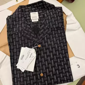 Рубашка из хлопка и льна VISVIM 23SS WALLIS, рубашка KASURI