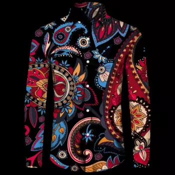 Рубашка мужская с длинным рукавом и принтом Пейсли