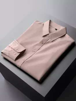 Рубашка мужская с длинным рукавом, на пуговицах, A160