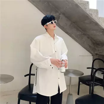 Рубашка мужская с длинным рукавом, на весну/лето