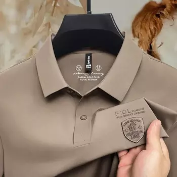 Рубашка-поло COZOK на весну и осень, мужская одежда с длинным рукавом и вышивкой, универсальная мужская одежда большого размера, футболка