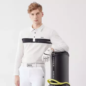 Рубашка-поло мужская с длинным рукавом