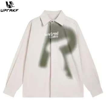 Рубашка-поло с длинным рукавом и принтом букв