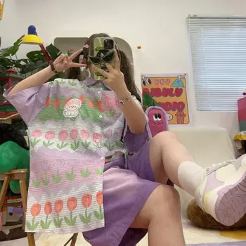 Рубашка с коротким рукавом и вышивкой «Щенок»