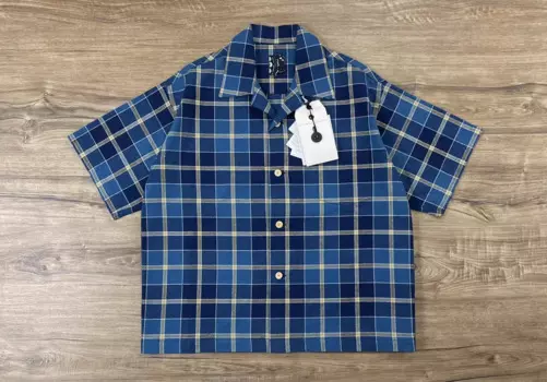 Рубашка VISVIM ICT WALLIS (№ D.) Гавайская клетчатая рубашка с кубинским воротником