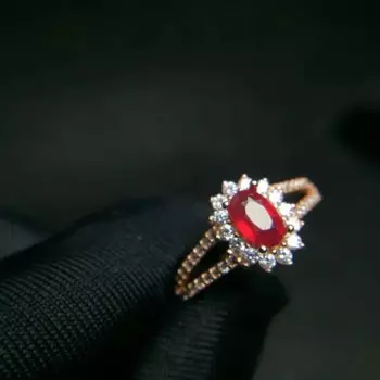Рубиновое кольцо Бесплатная доставка стихийных бедствий и настоящим Рубином, 925 пробы Серебряное кольцо ювелирные украшения 4*6 мм камень