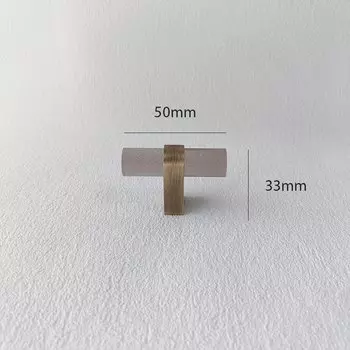 Ручка для мебели Goo-Ki дымчато-серая акриловая с латунной основой