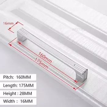 Ручка для шкафа Apstelle серебристо-черная из цинкового сплава