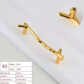 Ручка для шкафа OLOEY винтажная деревянная золотая