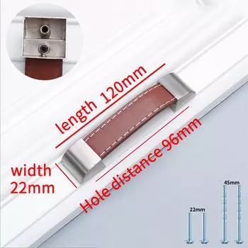 Ручка для шкафа Z·FARIER кожаная черная цинковый сплав