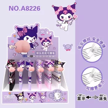 Ручка гелевая Sanrio Kuromi со стираемыми ягодицами, 0,5 мм, 36 шт./партия