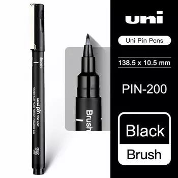 Ручка-крючок Uni PIN-200 черного цвета