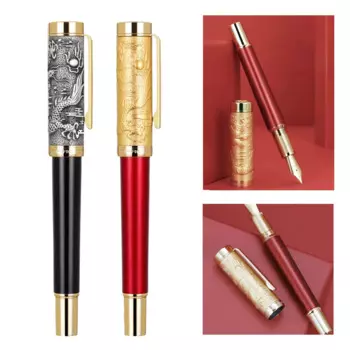 Ручка перьевая Jinhao Limited Dragon, металлическая, с изогнутыми чернилами, 0,38/0,5/0,7 мм