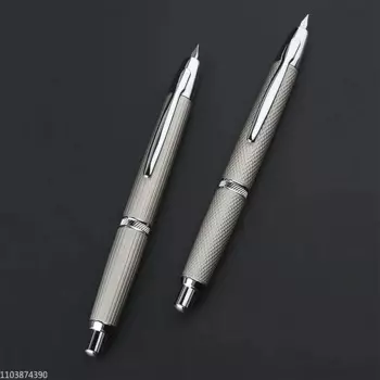 Ручка перьевая MAJOHN A1 с наконечником 2024/0,4 мм, черная/серебристая, с преобразователем, школьные канцелярские принадлежности, 0,5