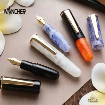 Ручка перьевая WANCHER акриловая карманная, миниатюрная портативная карандаш с чернилами, школьные и офисные принадлежности, подарок для письма, корпус с цветной ручкой