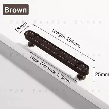 Ручки для шкафа из воловьей кожи, черные