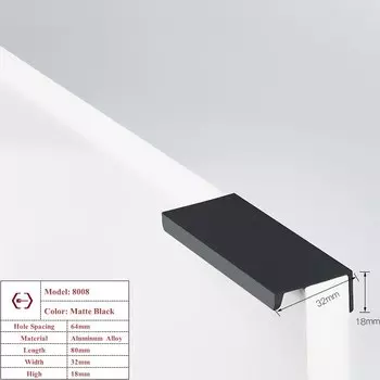 Ручки для шкафов алюминиевые скрытые золотые черные белые