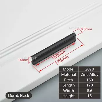 Ручки для шкафов Apstelle, цинковый сплав, черные, серебряные, золотые