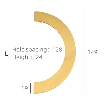 Ручки для шкафов DOOROOM латунные полукруглые